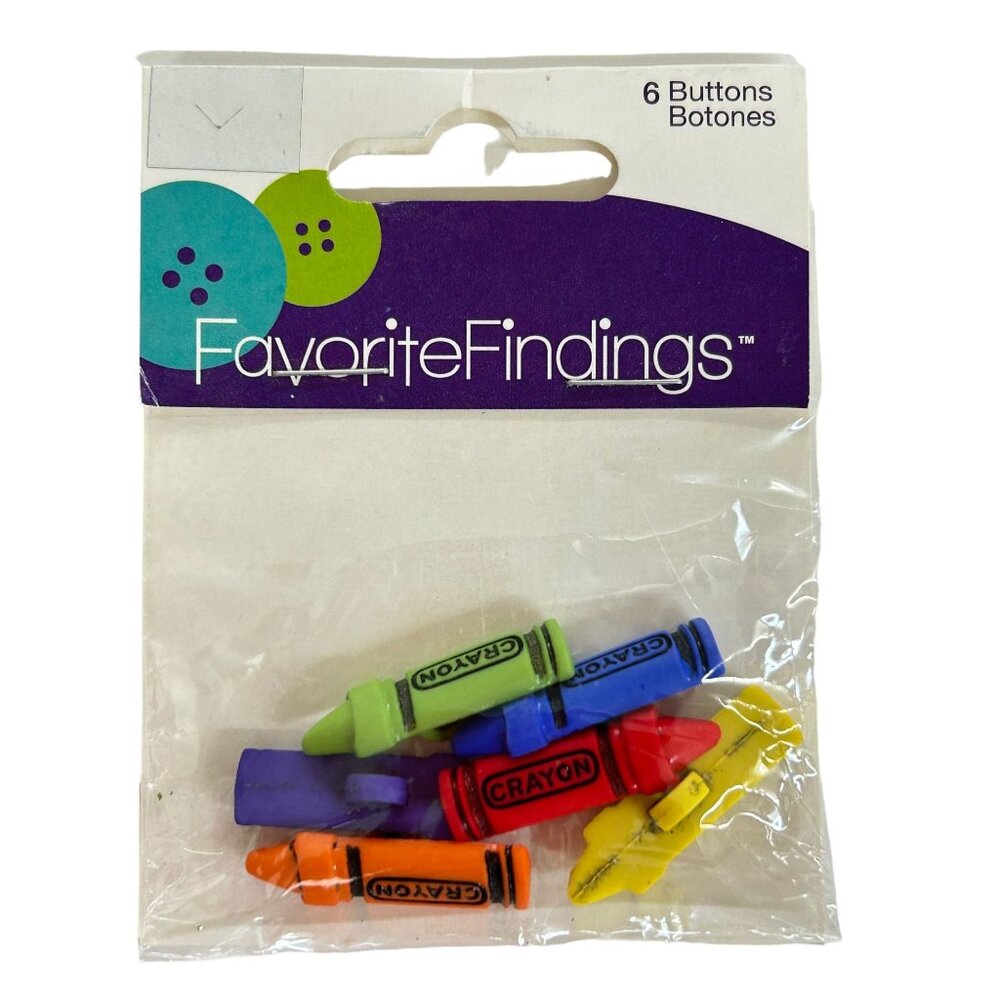 Favorite Findings New Pack‎ of 6 Buttons Crayons Multicolor 550000029